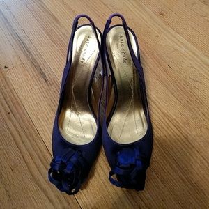 Kate Spade purple silk slingbacks